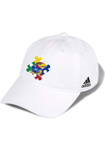 Adidas Kansas Jayhawks Slouch Adj Adjustable Hat - White