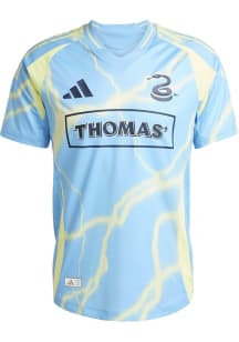 Philadelphia Union Mens Adidas Authentic Soccer 25-26 Away Jersey - Light Blue