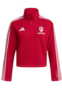 Womens Indiana Hoosiers Red Adidas Just a Tidbit Qtr Zip