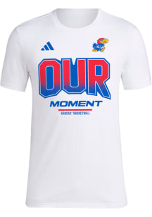 Adidas Kansas Jayhawks White Basketball March Madness Short Sleeve T Shirt