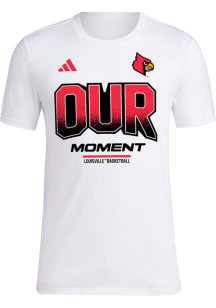 Adidas Louisville Cardinals White Basketball March Madness Short Sleeve T Shirt