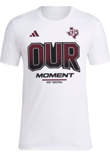 Adidas Texas A&amp;M Aggies White Basketball March Madness Short Sleeve T Shirt