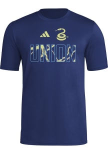 Adidas Philadelphia Union Navy Blue Pregame Jersey Hook Short Sleeve T Shirt