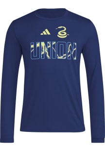 Adidas Philadelphia Union Navy Blue Pregame Jersey Hook Long Sleeve T-Shirt