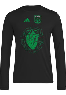 Adidas Austin FC Black Pregame Jersey Hook Long Sleeve T-Shirt