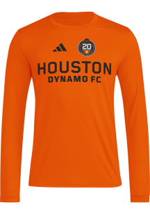 Adidas Houston Dynamo Orange Pregame Jersey Hook Long Sleeve T-Shirt