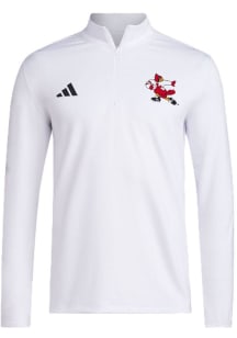 Adidas Louisville Cardinals Mens White Strategy Golf Long Sleeve Qtr Zip Pullover