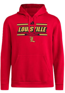 Adidas Louisville Cardinals Mens Red Strategy Long Sleeve Hoodie