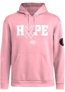 Adidas Texas A&amp;M Aggies Mens Pink Breast Cancer Awareness Fleece Long Sleeve Hoodie