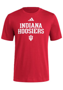 Indiana Hoosiers Crimson Adidas Locker Wordmark Short Sleeve T Shirt