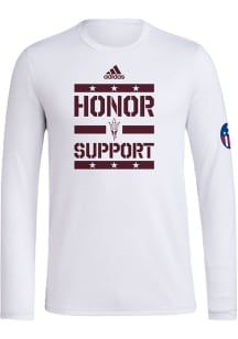 Adidas Arizona State Sun Devils White Military Honor And Defend Pregame Long Sleeve T-Shirt