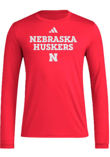 Adidas Nebraska Cornhuskers Red Locker Wordmark Long Sleeve T-Shirt