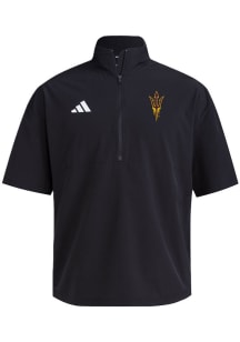 Adidas Arizona State Sun Devils Mens Black Strategy Football Short Sleeve Jacket