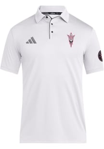 Adidas Arizona State Sun Devils Mens White Breast Cancer Awareness Coach Short Sleeve Polo