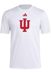 Adidas Indiana Hoosiers White Pregame Locker Logo Short Sleeve T Shirt