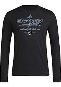 Adidas Minnesota United FC Black Vintage Worldie Long Sleeve T-Shirt