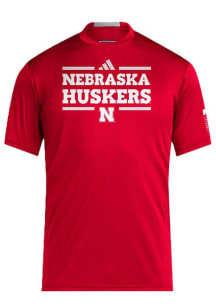 Nebraska Cornhuskers Red Adidas Designed 4 Training Short Sleeve T Shirt