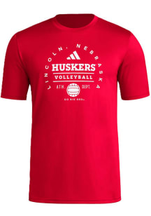 Adidas Nebraska Cornhuskers Red Locker Icon Volleyball Pregame Short Sleeve T Shirt