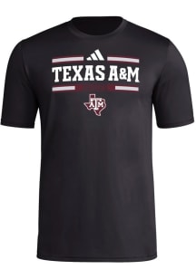 Adidas Texas A&amp;M Aggies Black Strategy Pregame Short Sleeve T Shirt