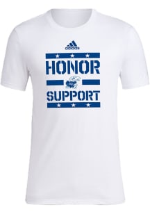 Adidas Kansas Jayhawks White Military Honor And Support Fresh Short Sleeve T Shirt