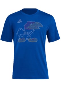 Adidas Kansas Jayhawks Blue Locker Local Impression Blend Short Sleeve Fashion T Shirt