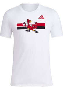 Adidas Louisville Cardinals White Strategy Short Sleeve T Shirt