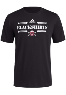 Nebraska Cornhuskers Black Adidas Strategy Short Sleeve T Shirt