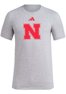 Nebraska Cornhuskers White Adidas Locker Logo Fresh Short Sleeve T Shirt