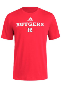 Rutgers Scarlet Knights Red Adidas Fresh Locker Wordmark Short Sleeve T Shirt