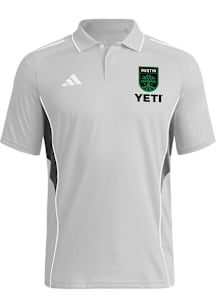Adidas Austin FC Mens Grey Tiro Short Sleeve Polo