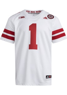 Mens Nebraska Cornhuskers White Adidas Away Football Jersey