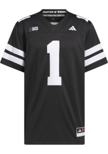 Mens Nebraska Cornhuskers Black Adidas Strategy Football Jersey