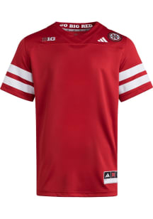 Mens Nebraska Cornhuskers Red Adidas NIL Wordmark Football Jersey