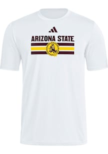 Adidas Arizona State Sun Devils White Strategy Short Sleeve T Shirt