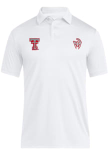 Adidas Texas Tech Red Raiders Mens White Mahomes Strategy Short Sleeve Polo