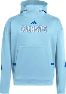 Adidas Kansas Jayhawks Mens Light Blue ZNE Hood