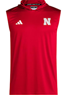 Adidas Nebraska Cornhuskers Red Training Short Sleeve Hoods
