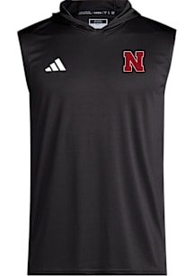 Adidas Nebraska Cornhuskers Black Training Short Sleeve Hoods