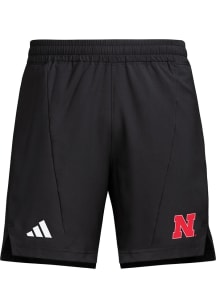 Mens Nebraska Cornhuskers Black Adidas Training Shorts