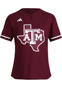 Texas A&amp;M Aggies Womens Adidas Replica Fashion Baseball Jersey - White