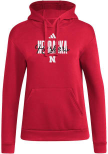 Womens Nebraska Cornhuskers Red Adidas Intertwine Hooded Sweatshirt