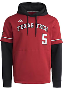 Adidas Texas Tech Red Raiders Mens Red Mahomes Dugout Long Sleeve Hoodie