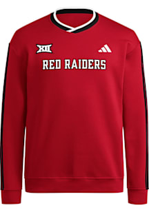 Adidas Texas Tech Red Raiders Mens Red Lifestyle Long Sleeve Crew Sweatshirt