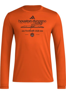 Adidas Houston Dynamo Orange Vintage Worldie Long Sleeve T-Shirt