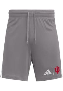 Mens Indiana Hoosiers Grey Adidas 3 Stripe Shorts