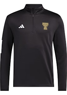 Adidas Texas Tech Red Raiders Mens Black Salute to Service Long Sleeve Qtr Zip Pullover