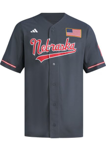 Mens Nebraska Cornhuskers Grey Adidas Replica Jersey