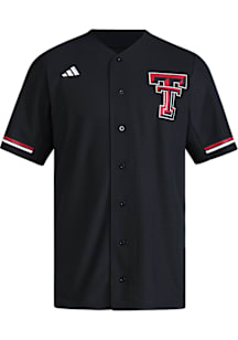 Adidas Texas Tech Red Raiders Mens Black Replica Baseball Jersey