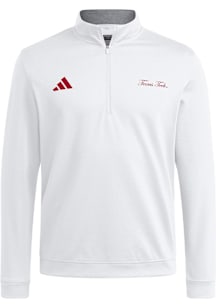 Adidas Texas Tech Red Raiders Mens White Spring Fling Long Sleeve Qtr Zip Pullover