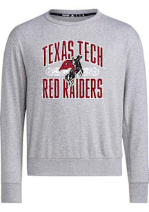 Adidas Texas Tech Red Raiders Mens Grey Heritage Vintage Long Sleeve Crew Sweatshirt